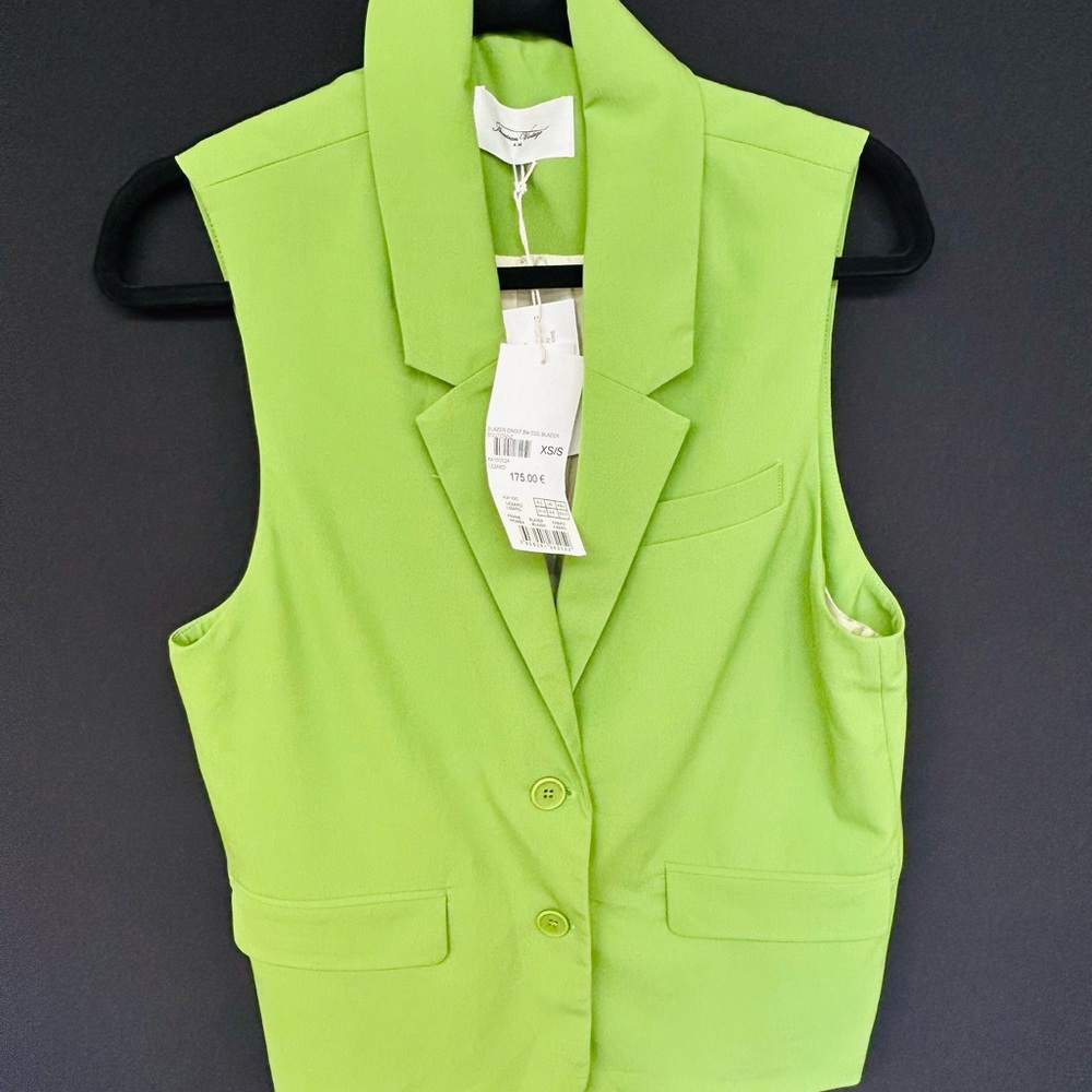 American Vintage Green Sleeveless Women's Blazer XS/S NWT